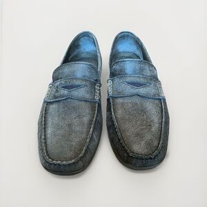 Johnnie-O Mox Soft Suede Blue Gray Loafer Men's Size 11.5
